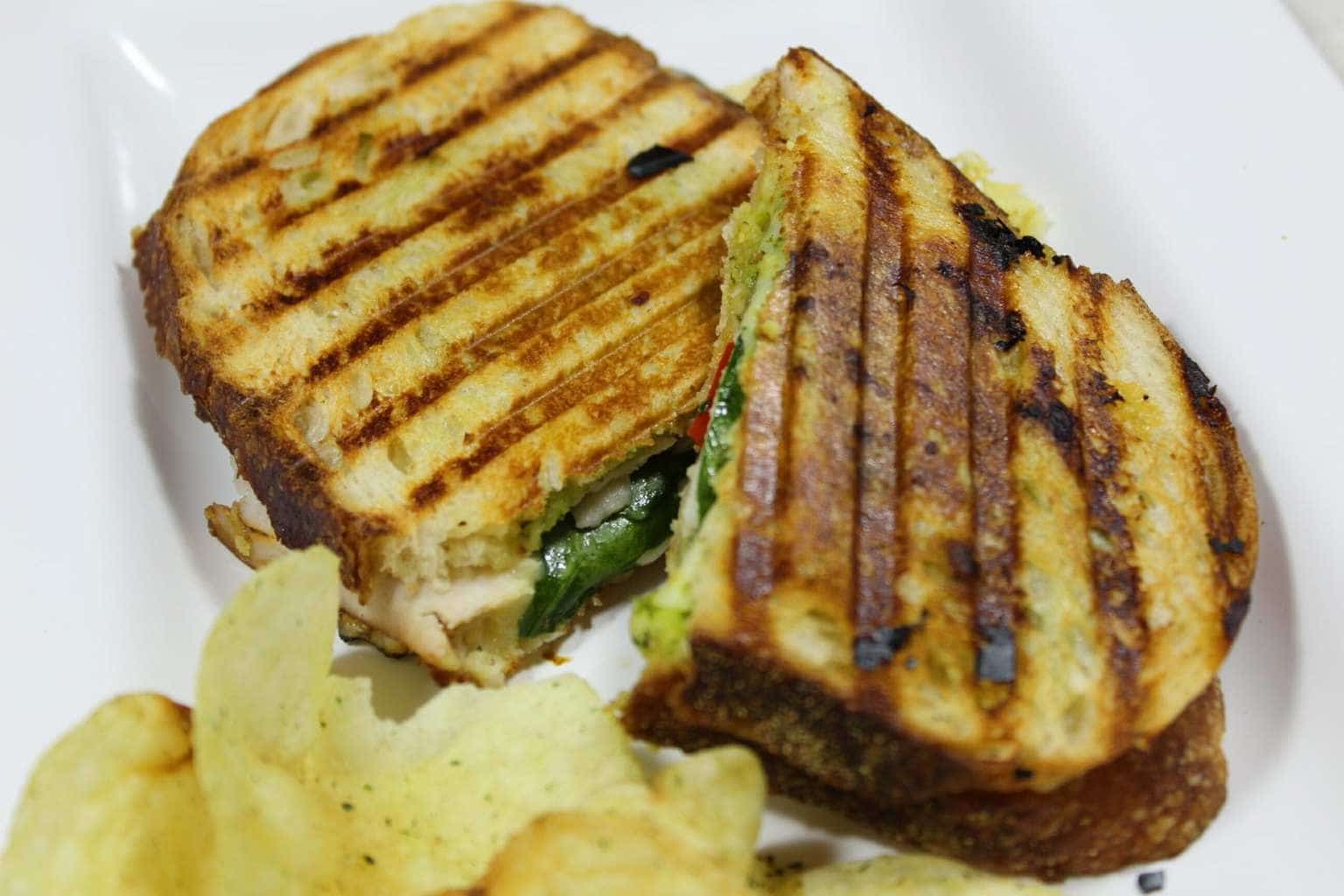 Turkey Bacon Panini with Roasted Peppers and The Laughing Cow -  GreenLiteBites