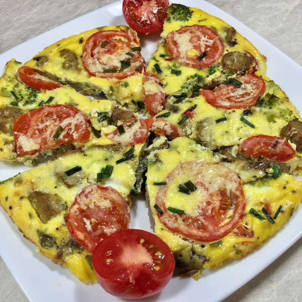 Frittata on a white plate
