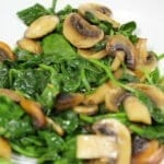 Sauteed Spinach with Caramelized Mushrooms