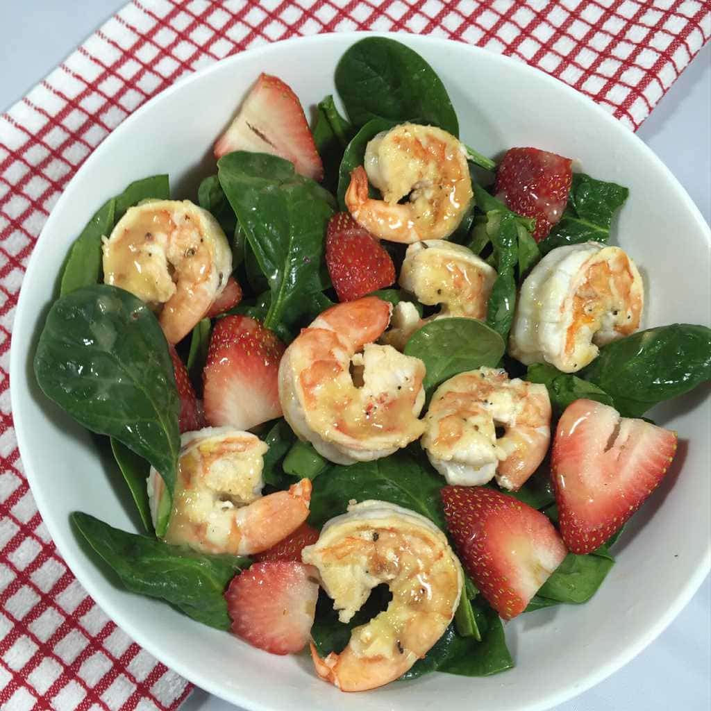 Spinach Salad with Shrimp and Strawberries