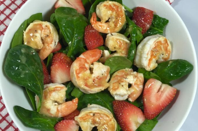 Spinach Salad with Shrimp and Strawberries