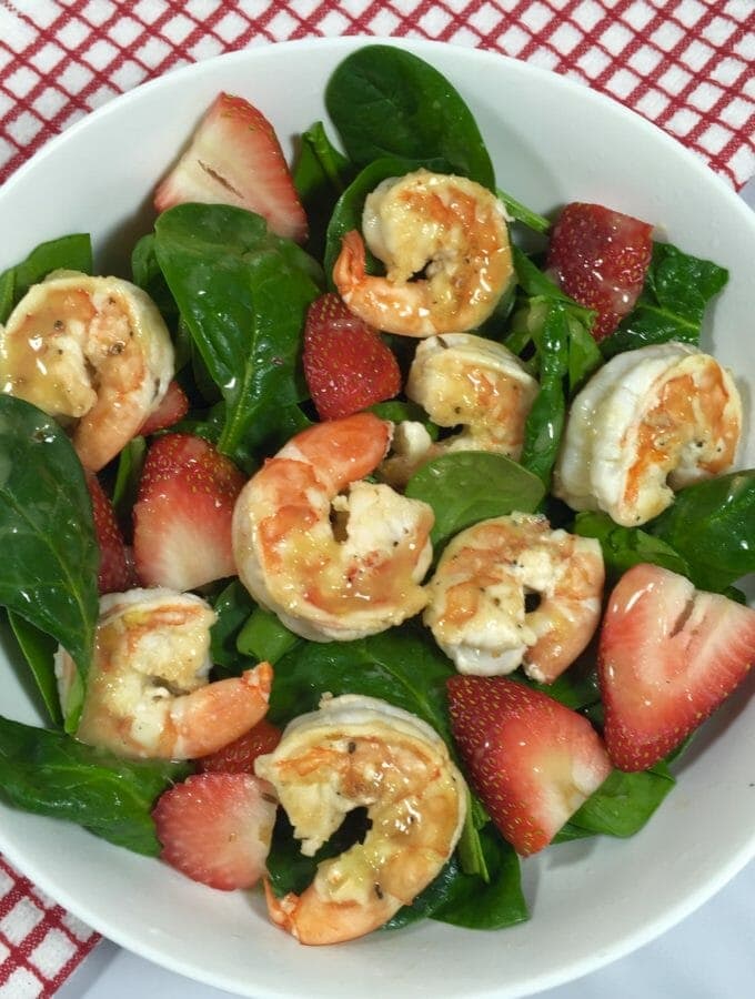 Spinach Salad with Shrimp and Strawberries