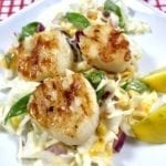 Sauteed Scallops with Mango Slaw