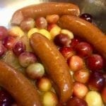 Sausages with Grapes and Cherries