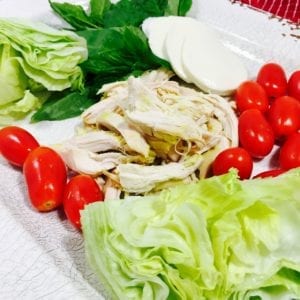 Ingredients of chicken Caprese Salad