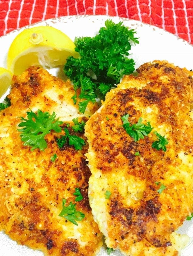 Parmesan Chicken on a white plate