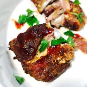 Barbecued Ribs on a white plate