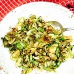 Shredded Brussels Sprouts on a white plate