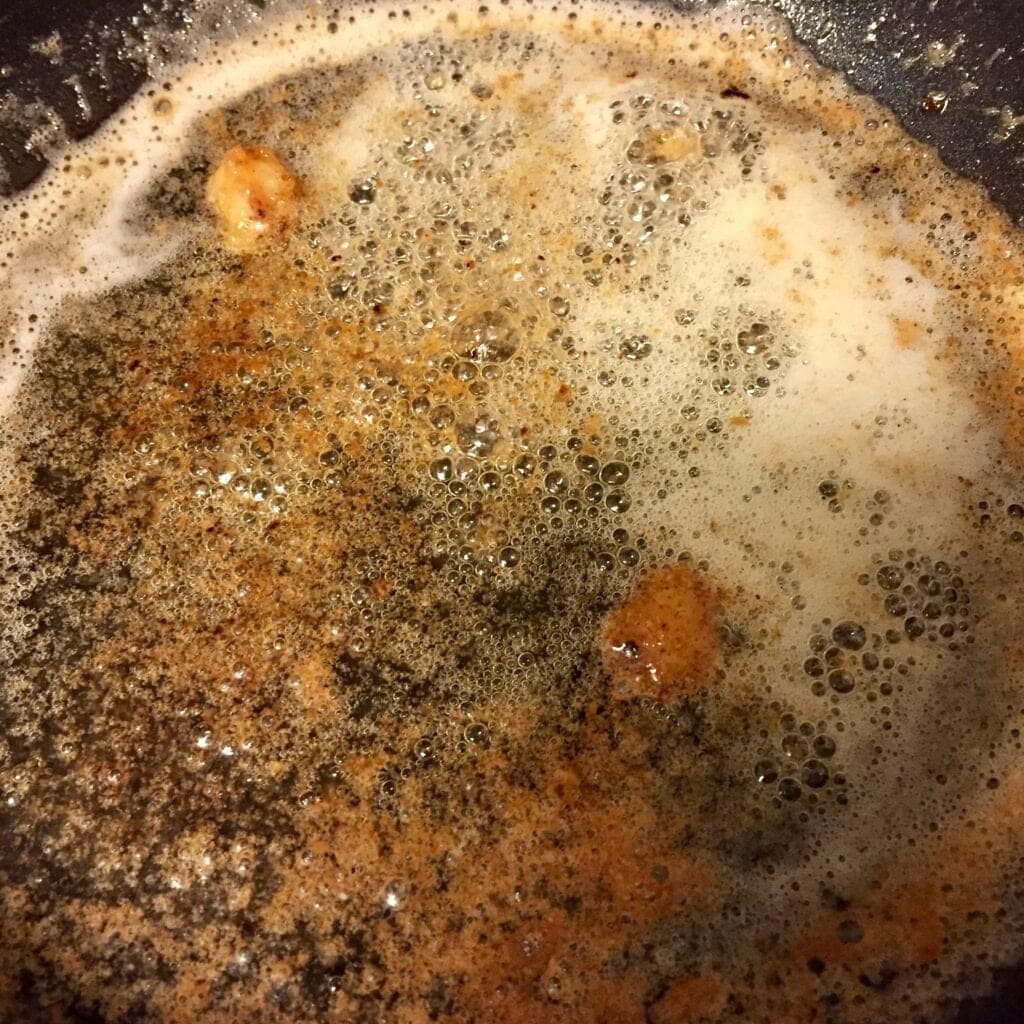 Browned butter in a frypan