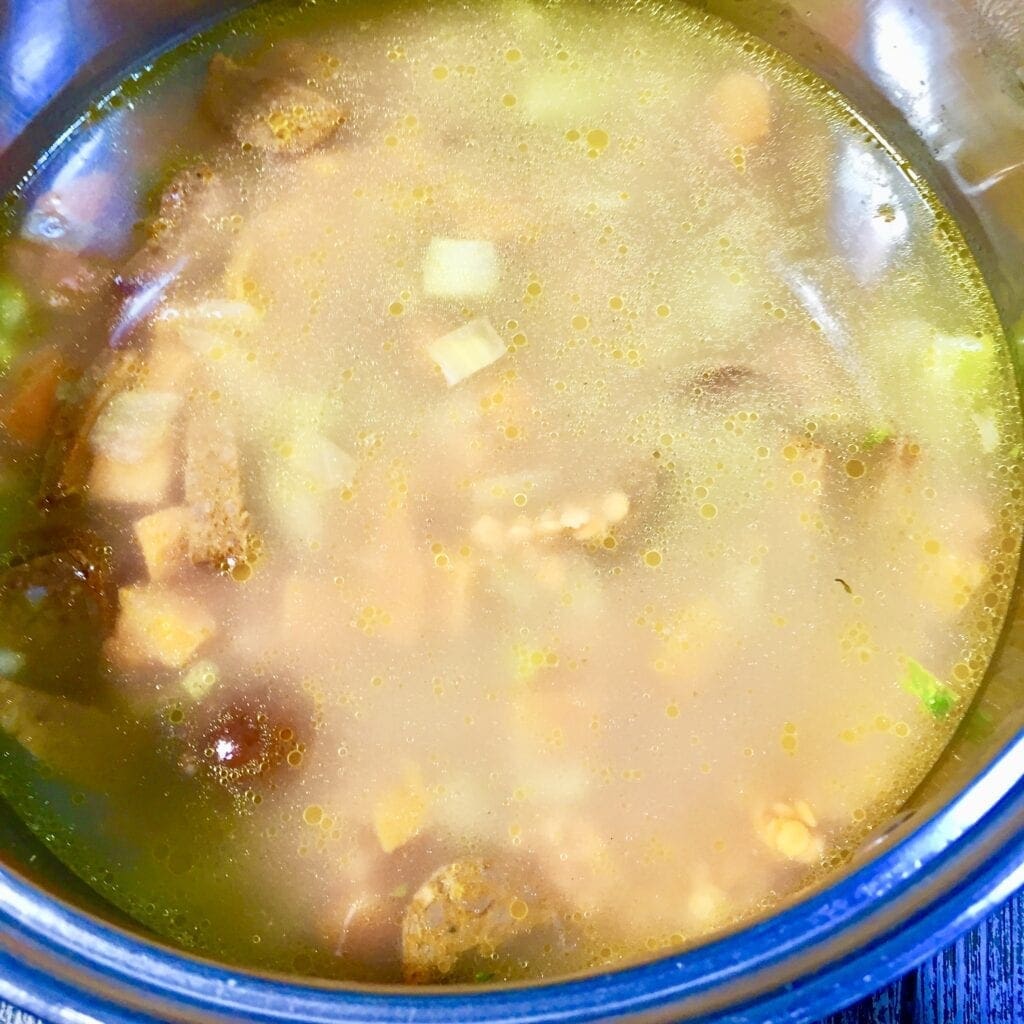 Soup cooking in a pot