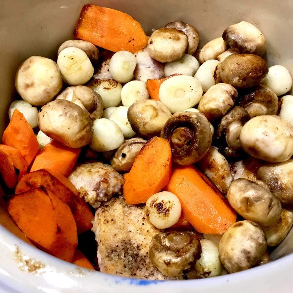 Chicken and vegetables in a Crockpot