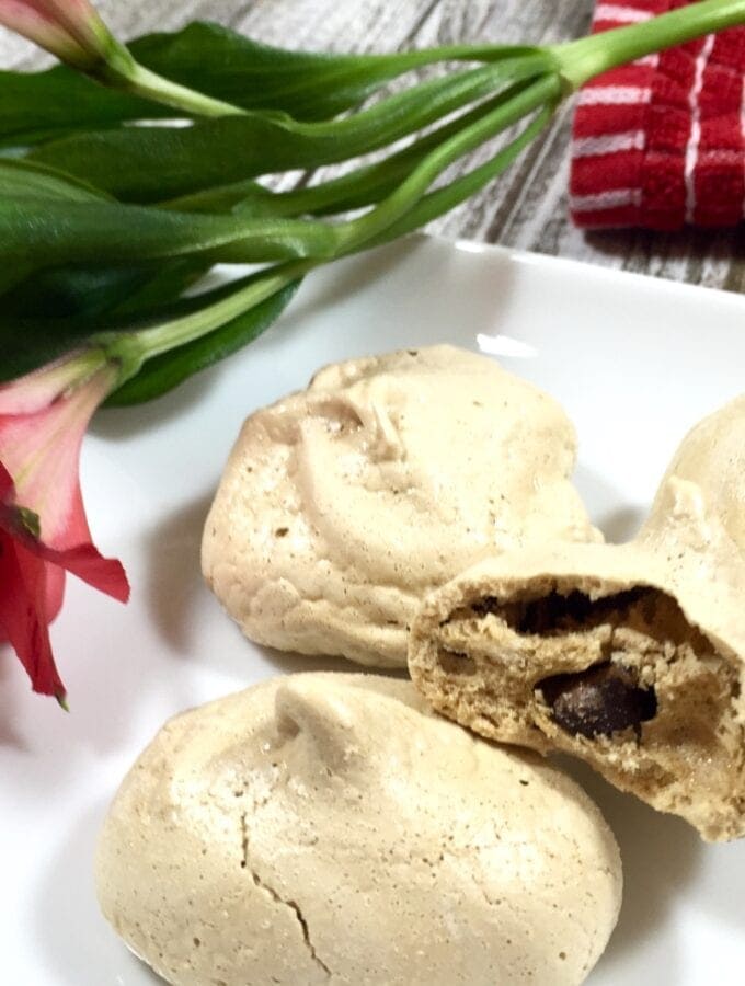 Espresso Meringues with Chocolate Chips