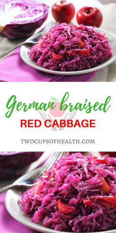 Pinterest pin for German Braised Red Cabbage