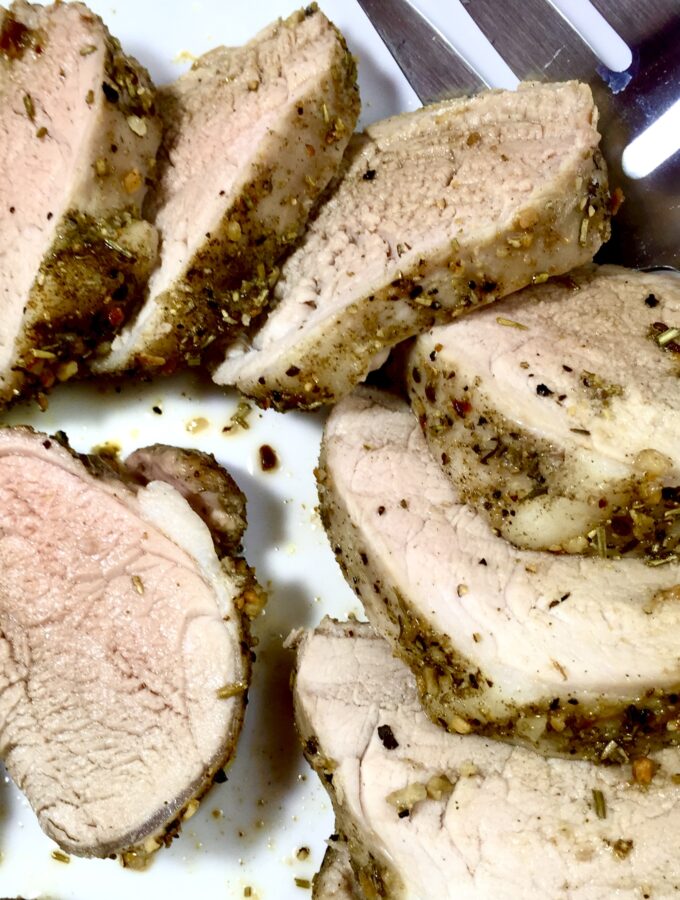 Pork Tenderloin with Rosemary, Fennel and Sage Pinterest Pin