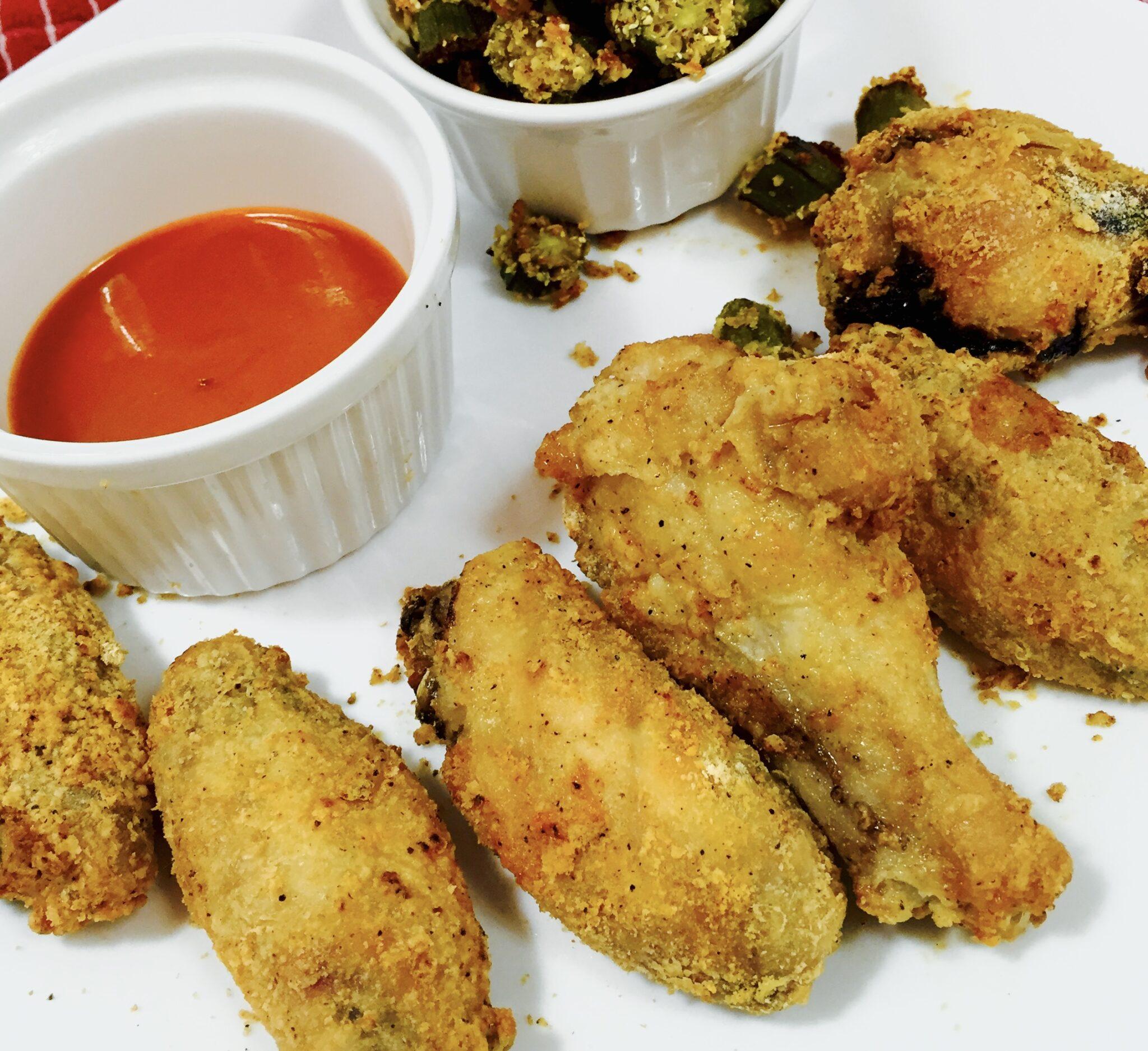 Crispy Cajun Wings on a white plate